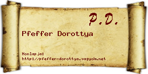 Pfeffer Dorottya névjegykártya